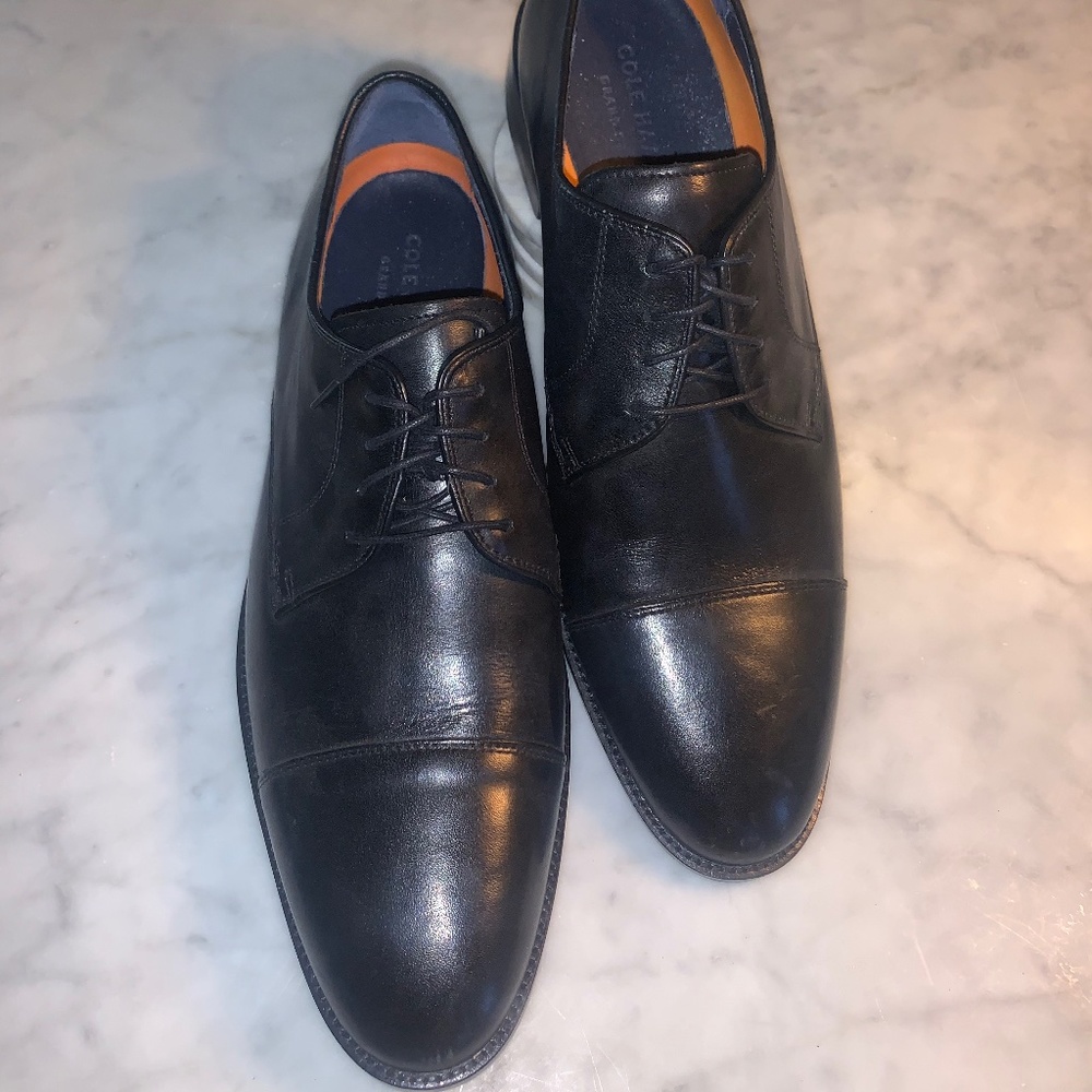 Cole Haan Mens 13M MC11630 Grand OS Black Leather Cap Toe VGC B16